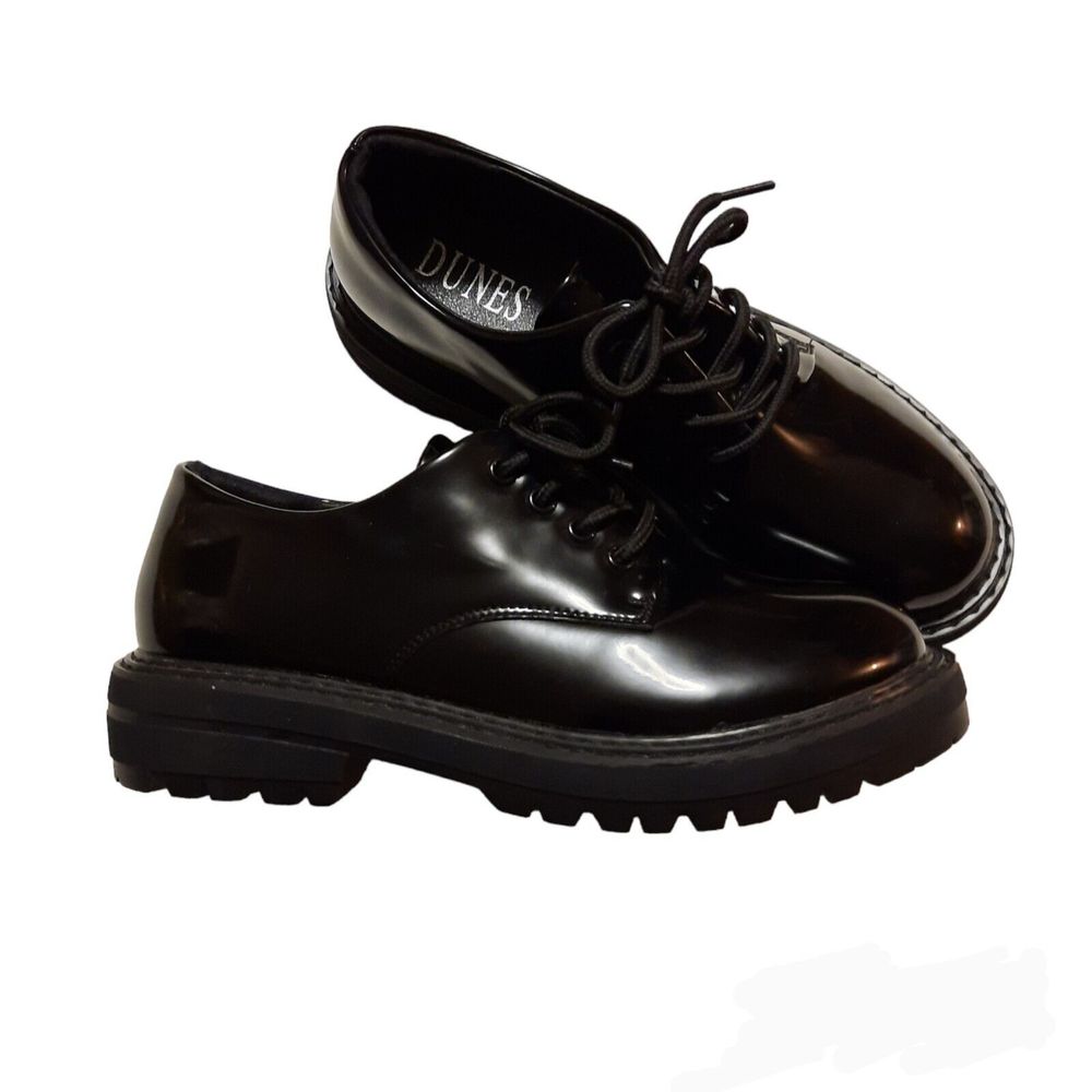Dunes Women's Cash Oxford Shoes Patent Leather Black Size 9 Never Worn